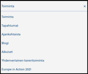 Näyttökuva Tukiliiton verkkosivun yhdesä alavalikosta.